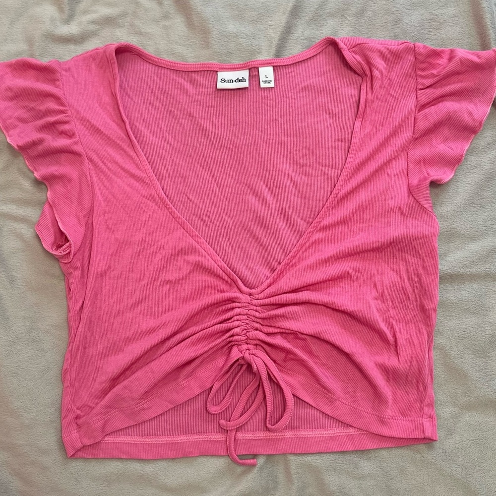 Pink Ruched Women's Top